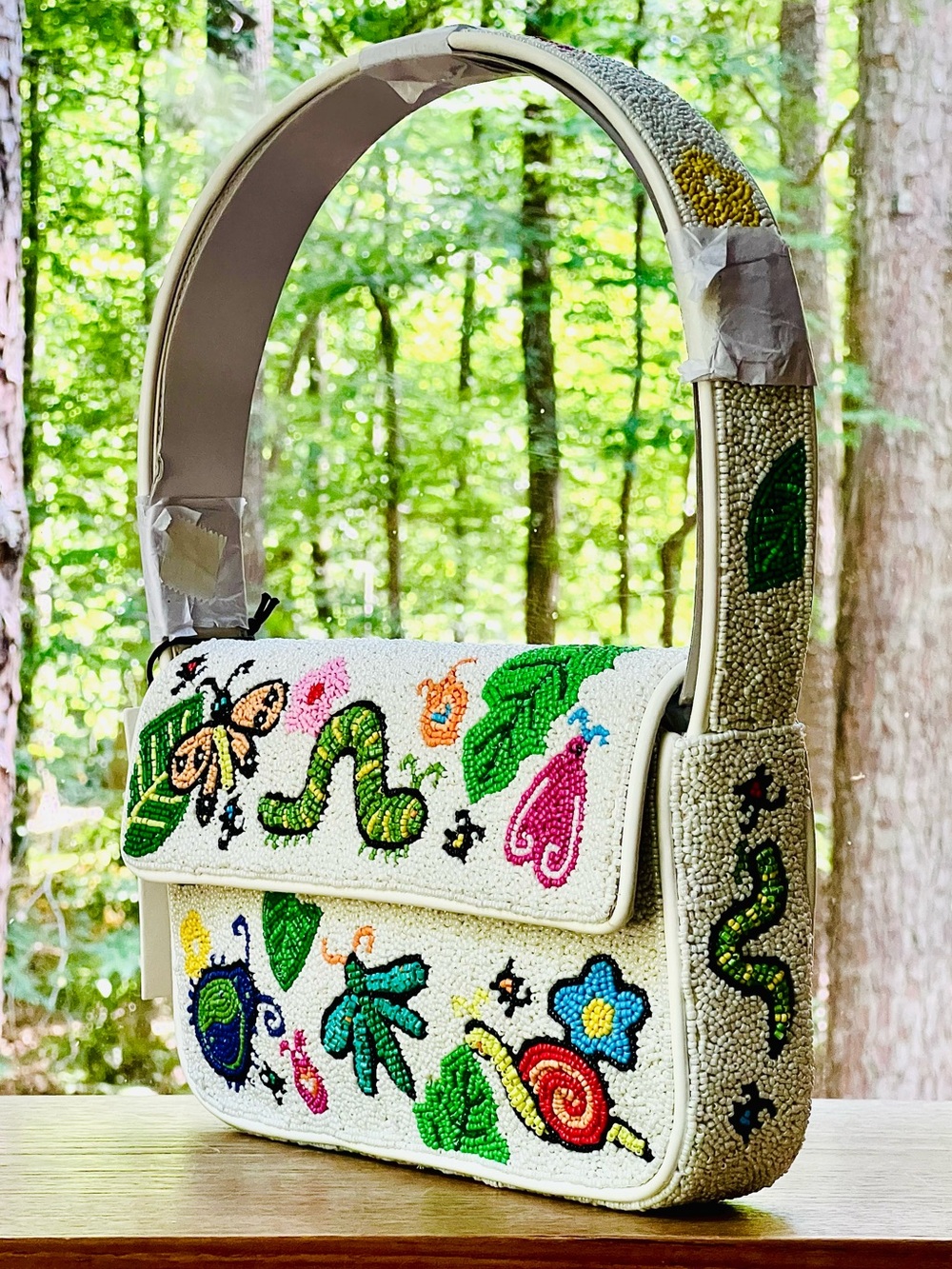 πΊπHPππΊ NWT Staud Beaded Tommy Shoulder Bag Bug Out πRare Findπ - Picture 5 of 16